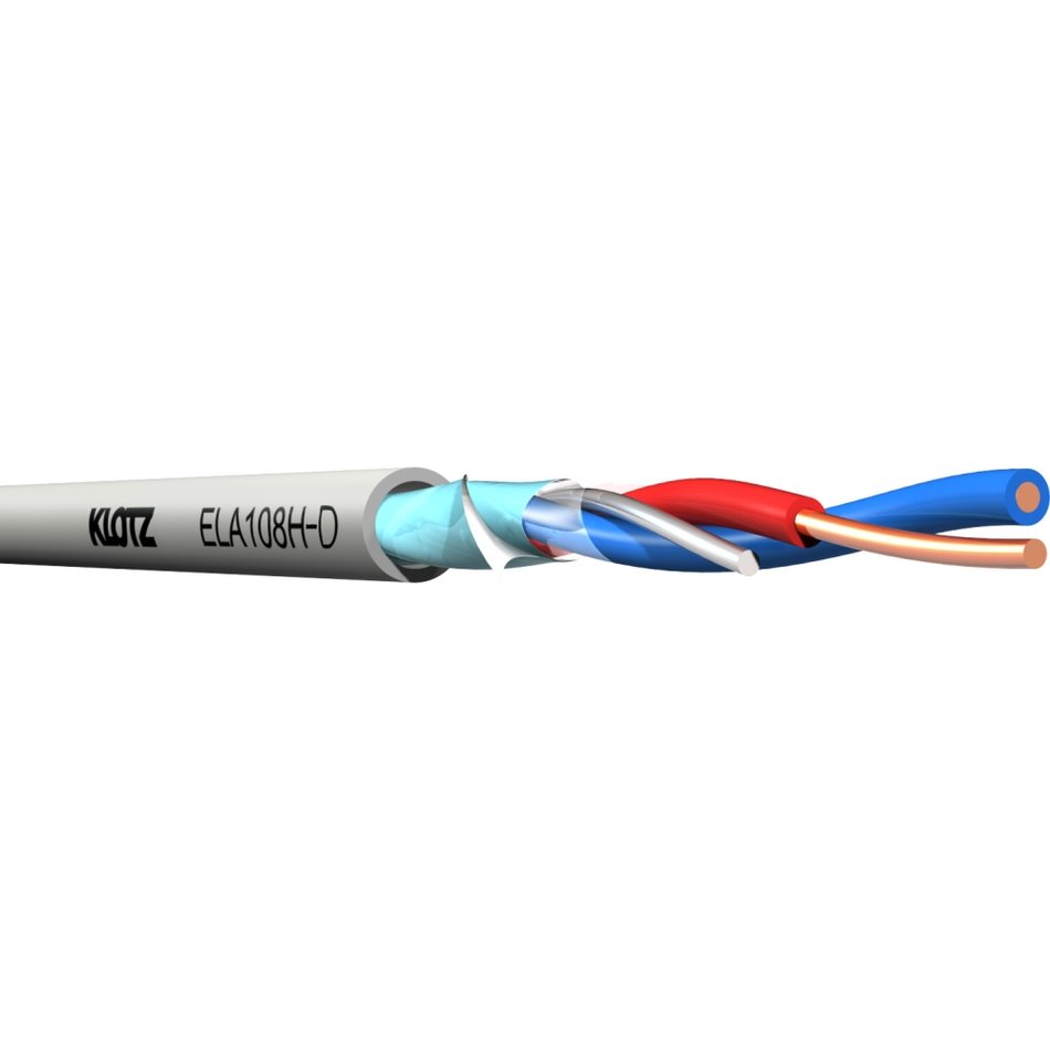 Klotz ELA108H-D.100 - installation 100V flame-retardant speaker cable, 1x2x0,8 mm, 100 m