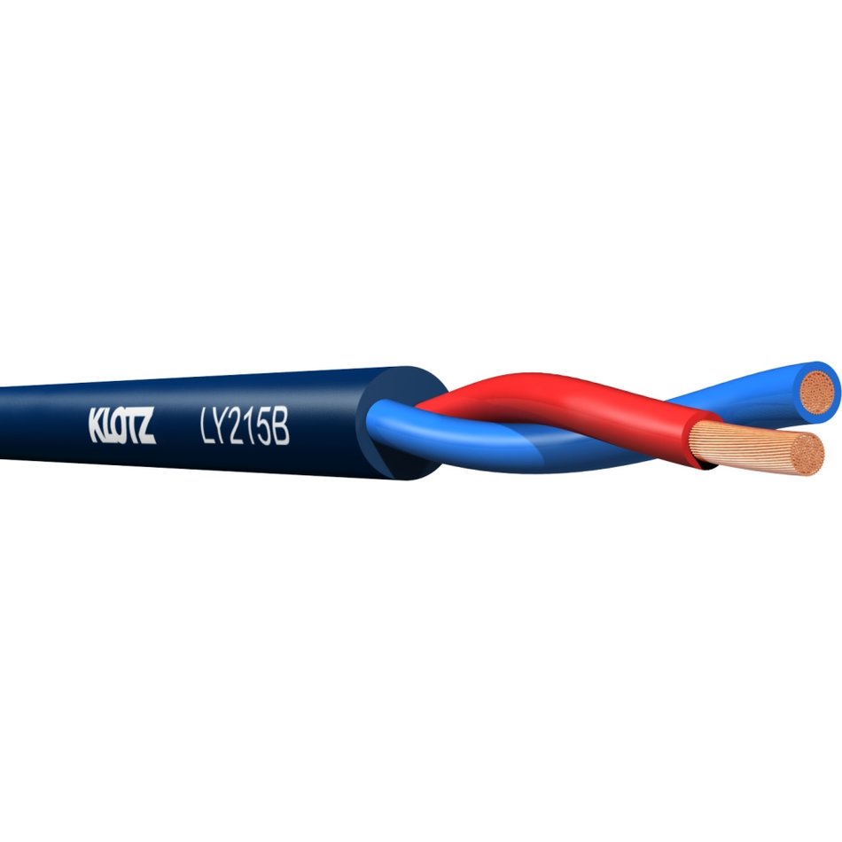 Klotz LY215B.100 - twinax hangfalkábel, 2x1,5 mm, PVC, kék, 100 m