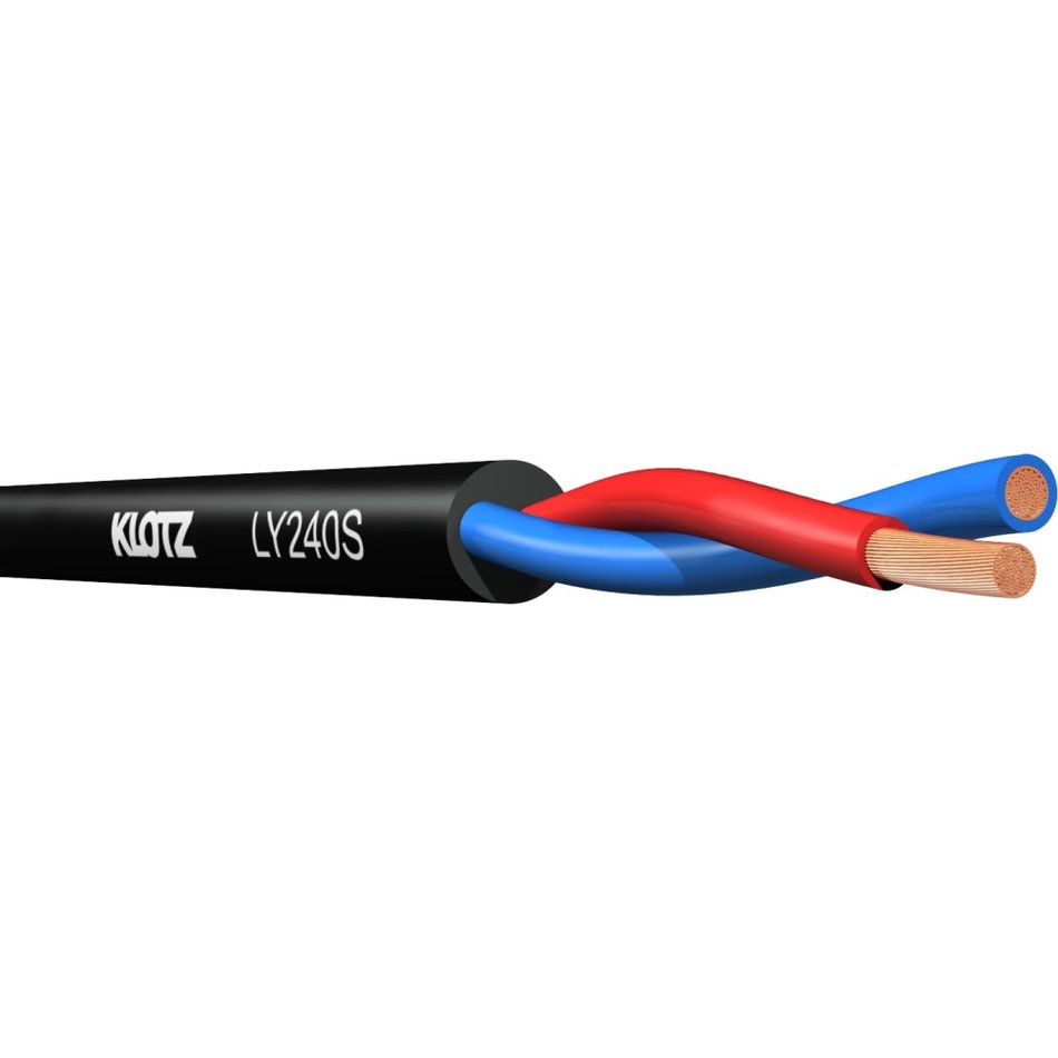 Klotz LY240S.500 - twinax speaker cable, 2x4 mm, PVC, black, 500 m