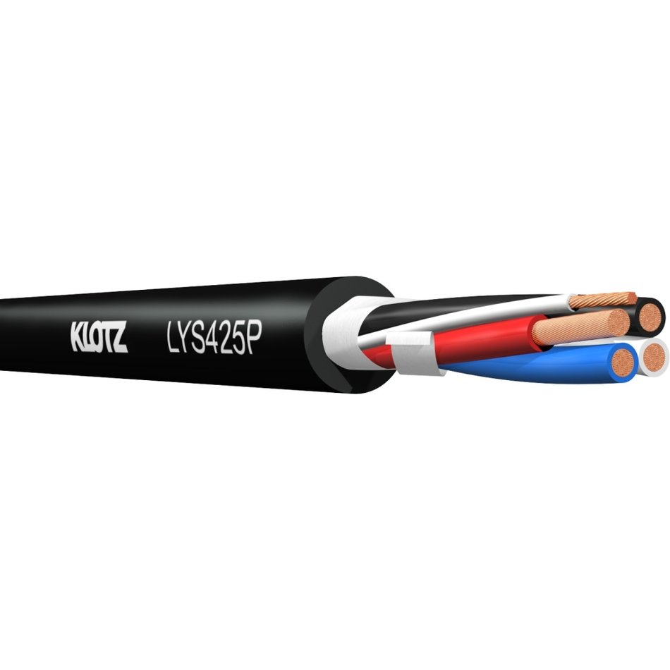 Klotz LYS425P.010 - twinax hangfalkábel érzékelő (SENSE) vezetékkel, 4x2,5 + 0,5 mm, PUR, 10 m