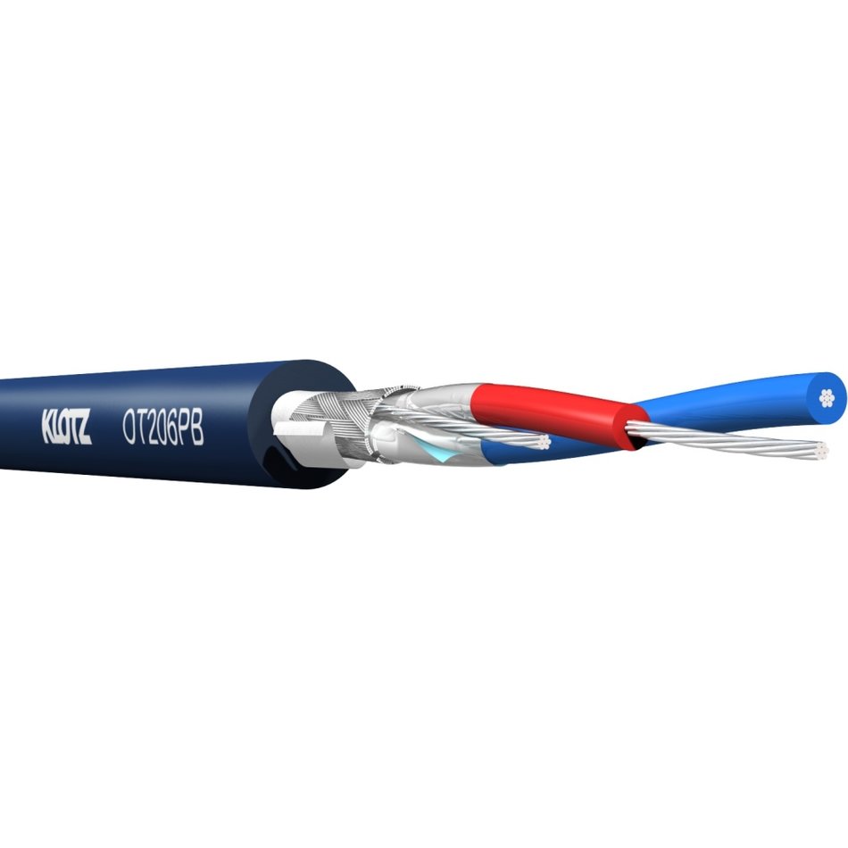 Klotz OT206PB.100 - OmniTRANS AES/EBU (DMX) 2x0,22 mm színpadi mobil kábel, PUR, kék, 100 m
