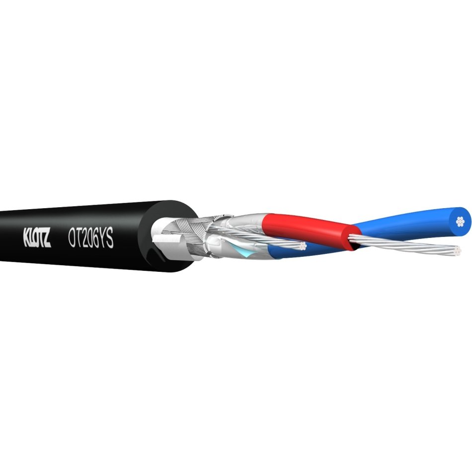 Klotz OT206YS.100 - OmniTRANS AES/EBU (DMX) 2x0,22 mm színpadi mobil kábel, PVC, fekete, 100 m