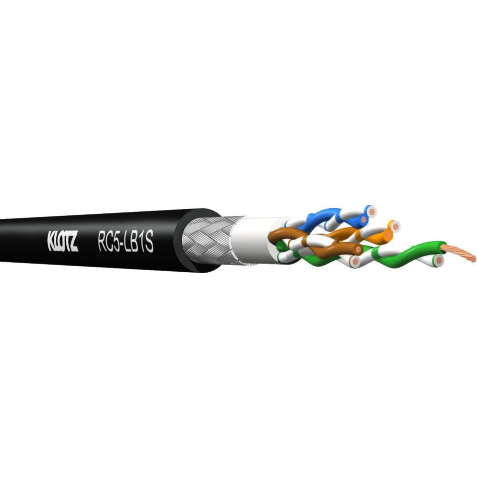 Klotz RC5-LB1S.100 - RamCAT-Flex - árnyékolt, S/UTP mobil kábel, PUR, fekete, 100 m