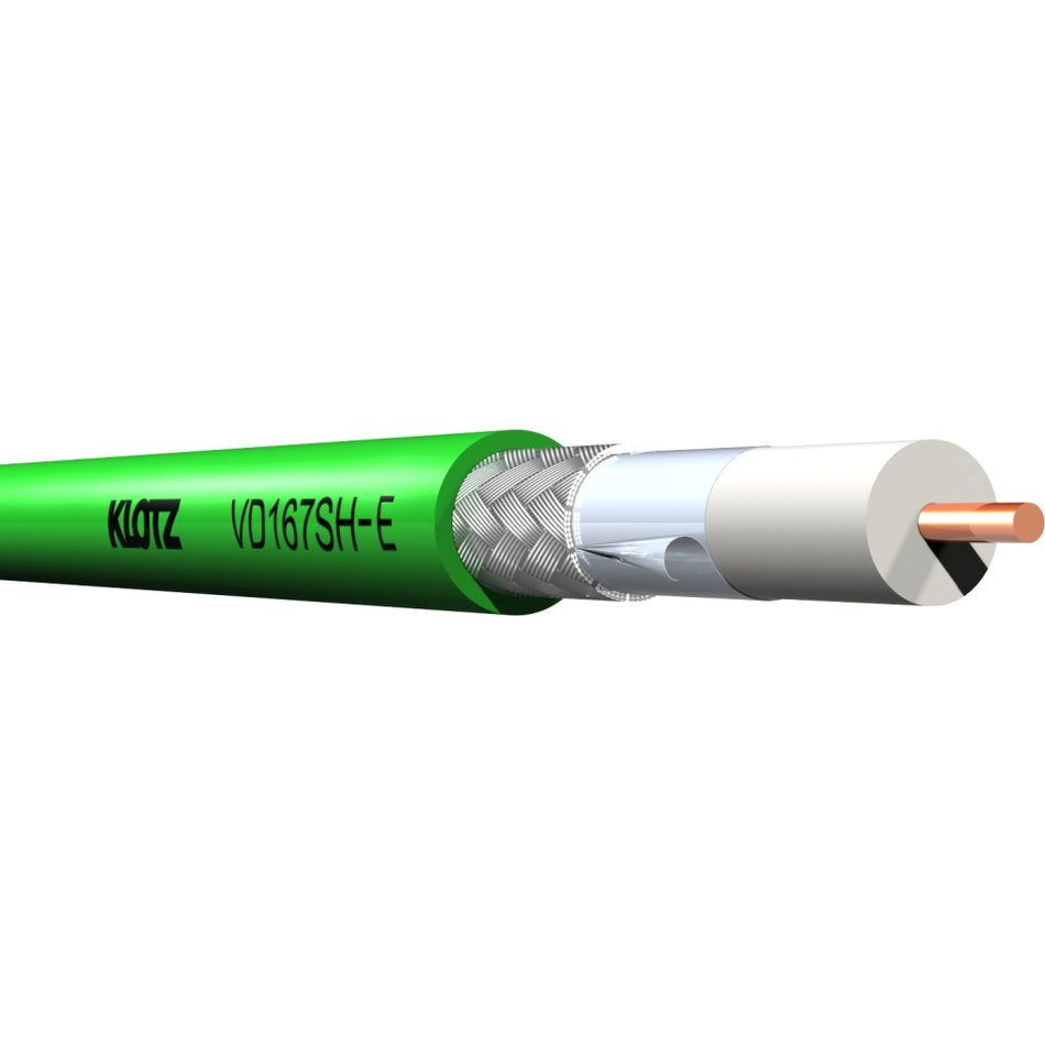Klotz VD167SH-E.500 - V16/72H digital coaxial video cable, UHD/12GSDI, 1.6/7.2 AF, 500 m