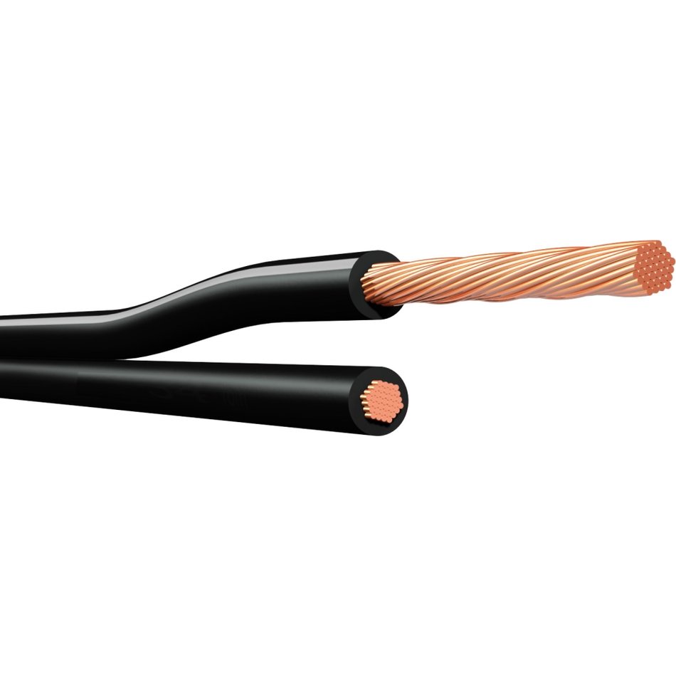 Klotz LYP015S - flat speaker cable, 2x1,5 mm, black, custom length per metre