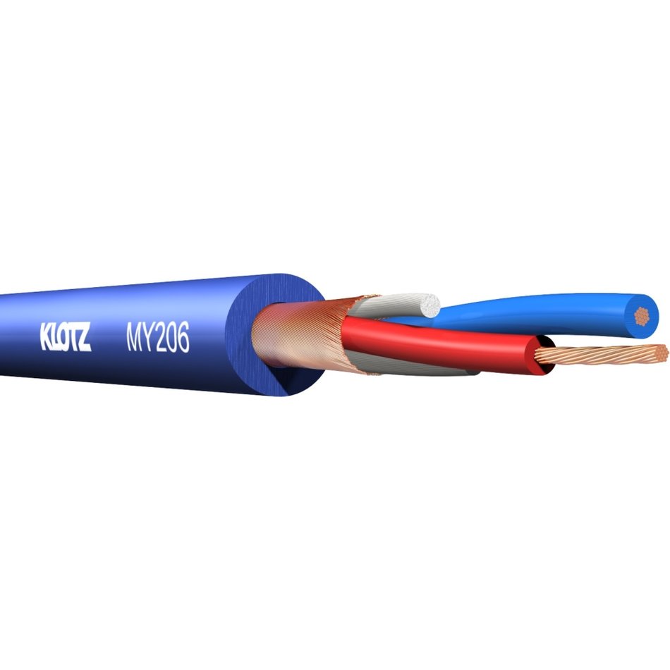Klotz MY206BL - M1 professional microphone cable, 2x0,22 mm, PVC, blue, custom length per metre