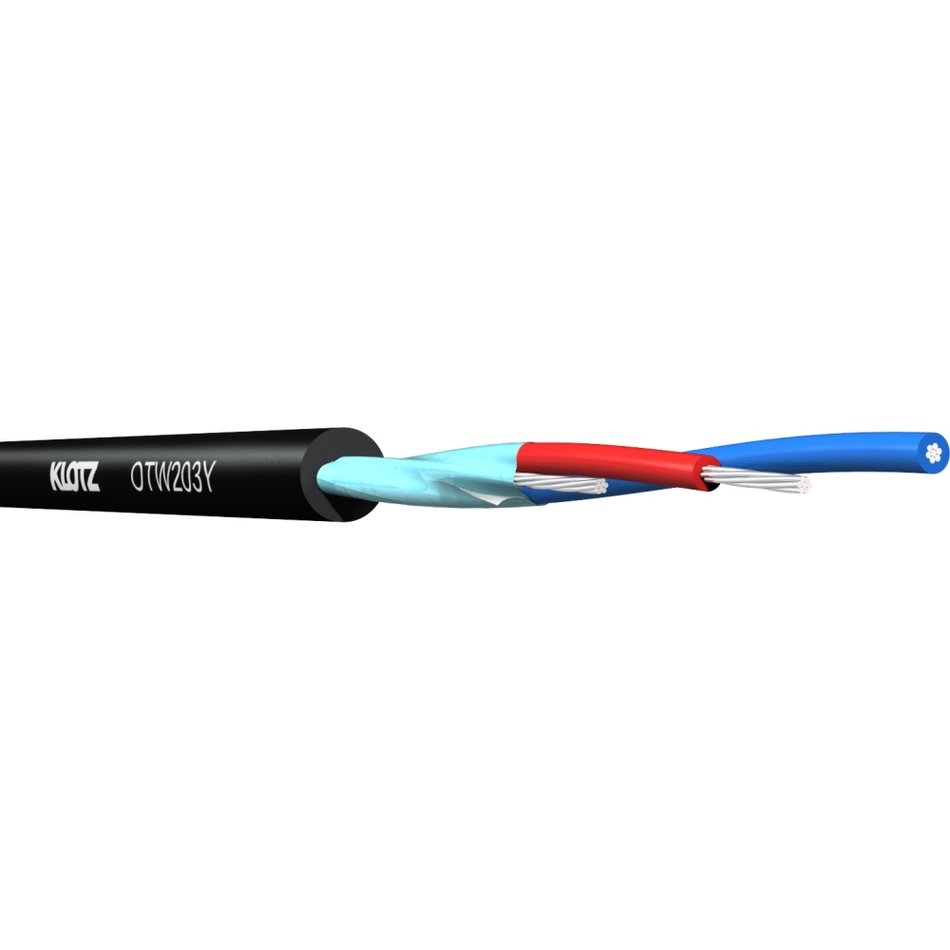 Klotz OTW203Y - OmniTRANS AES/EBU (DMX) 2x0,14 mm installációsl cable, PVC, black, custom length per metre