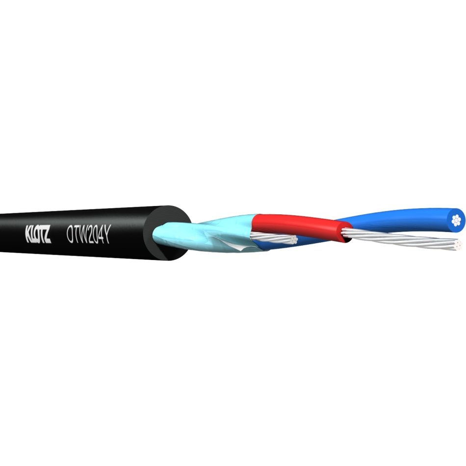 Klotz OTW204Y - OmniTRANS AES/EBU (DMX) 2x0,22 mm installációsl kábel, PVC, fekete, a gyári kiszereléstől eltérő hosszban