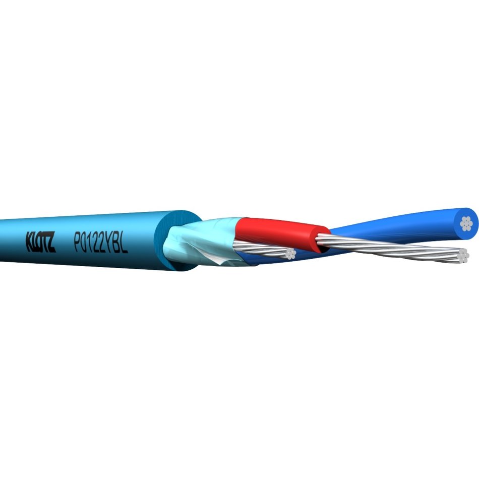 Klotz P0122YBL - installációs, sodrott 2x0,22 mm kábel, kék, a gyári kiszereléstől eltérő hosszban