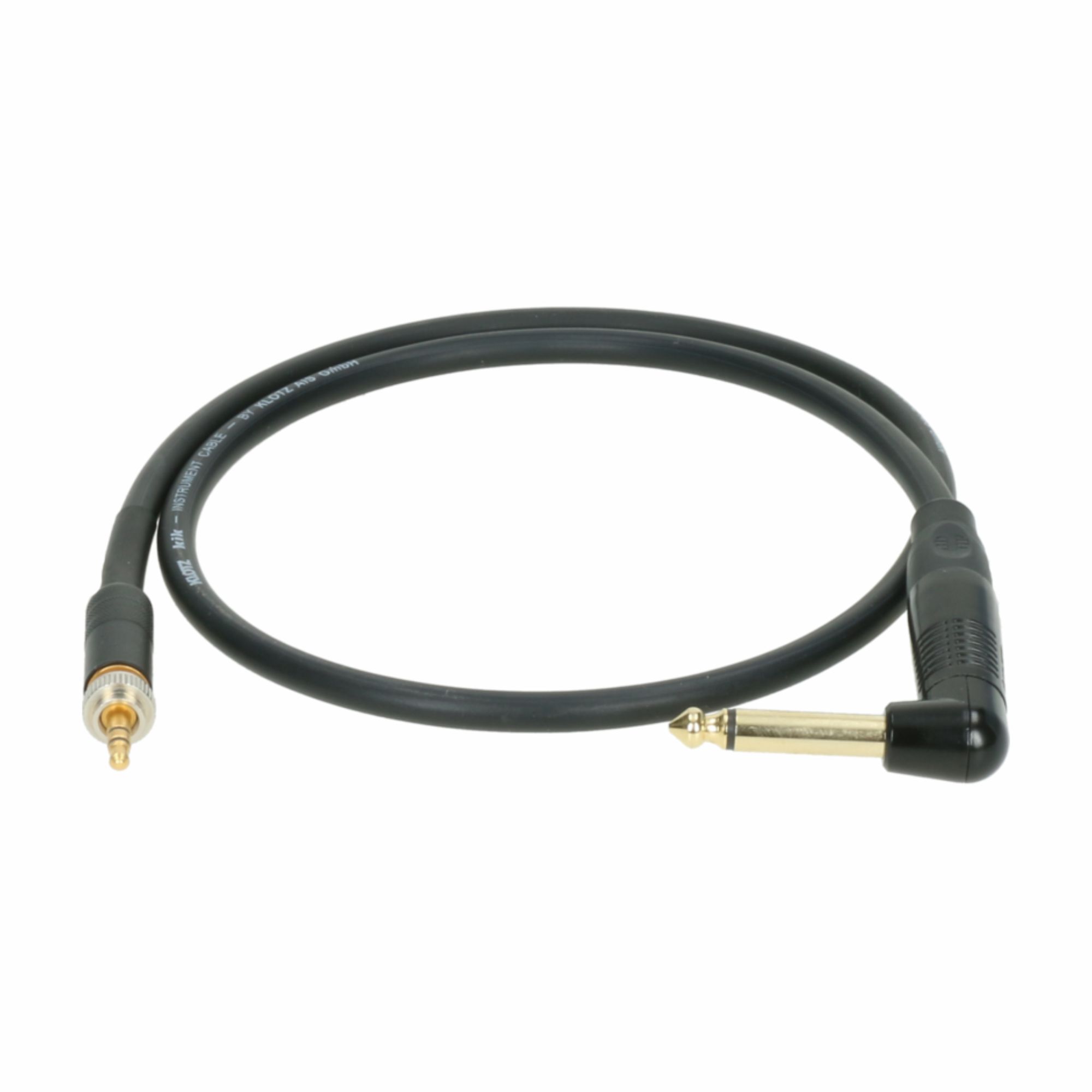 Klotz SEW-CI1RPRO - premium instrument cable Sennheise zsebadókhoz, 3-pin menetes mini jack - mono 6,35 Klotz right-angle jack, gold-plated