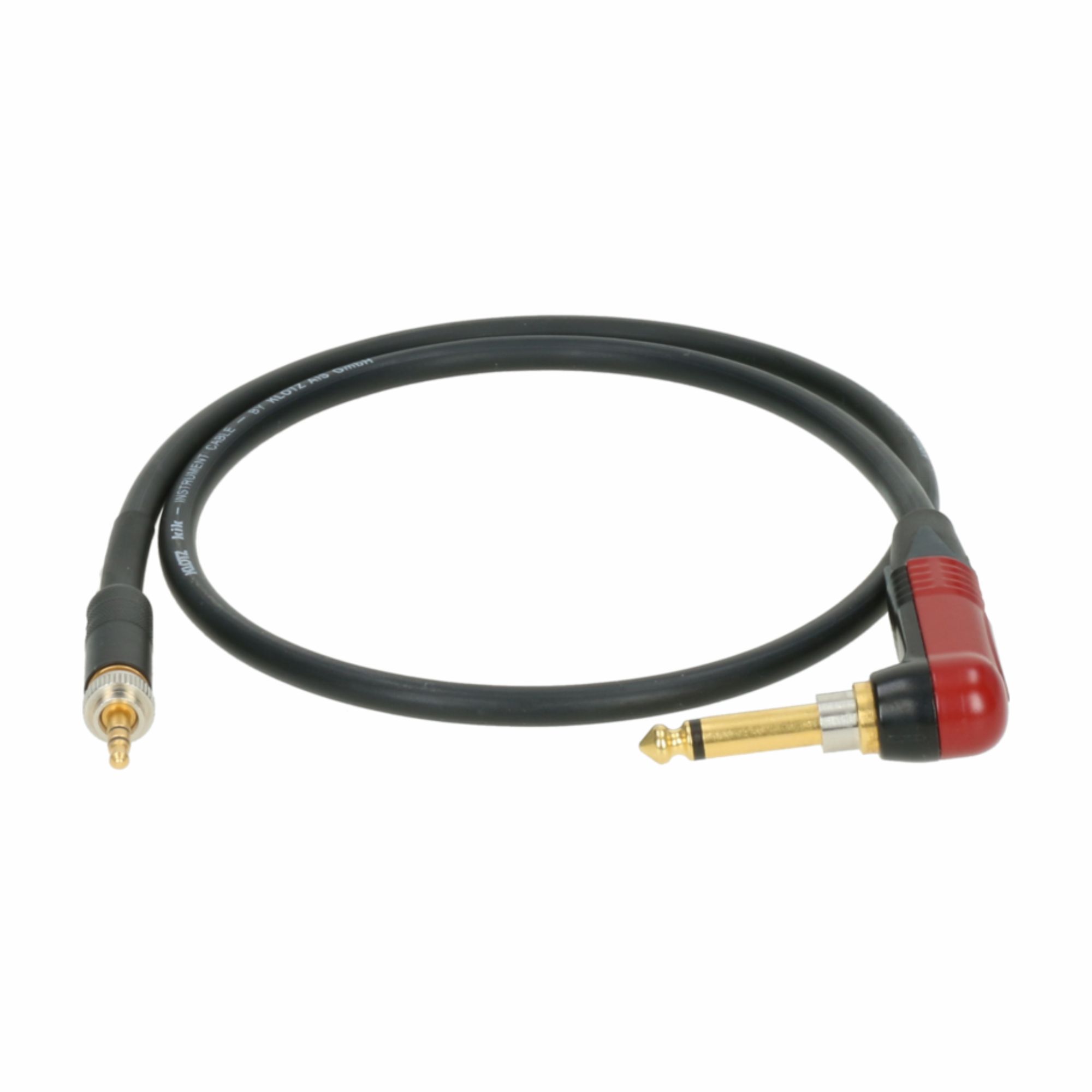 Klotz SEW-CI1RSP-PRO - premium instrument cable Sennheise zsebadókhoz, 3-pin menetes mini jack - mono 6,35 Neutrik right-angle silent jack, gold-plated