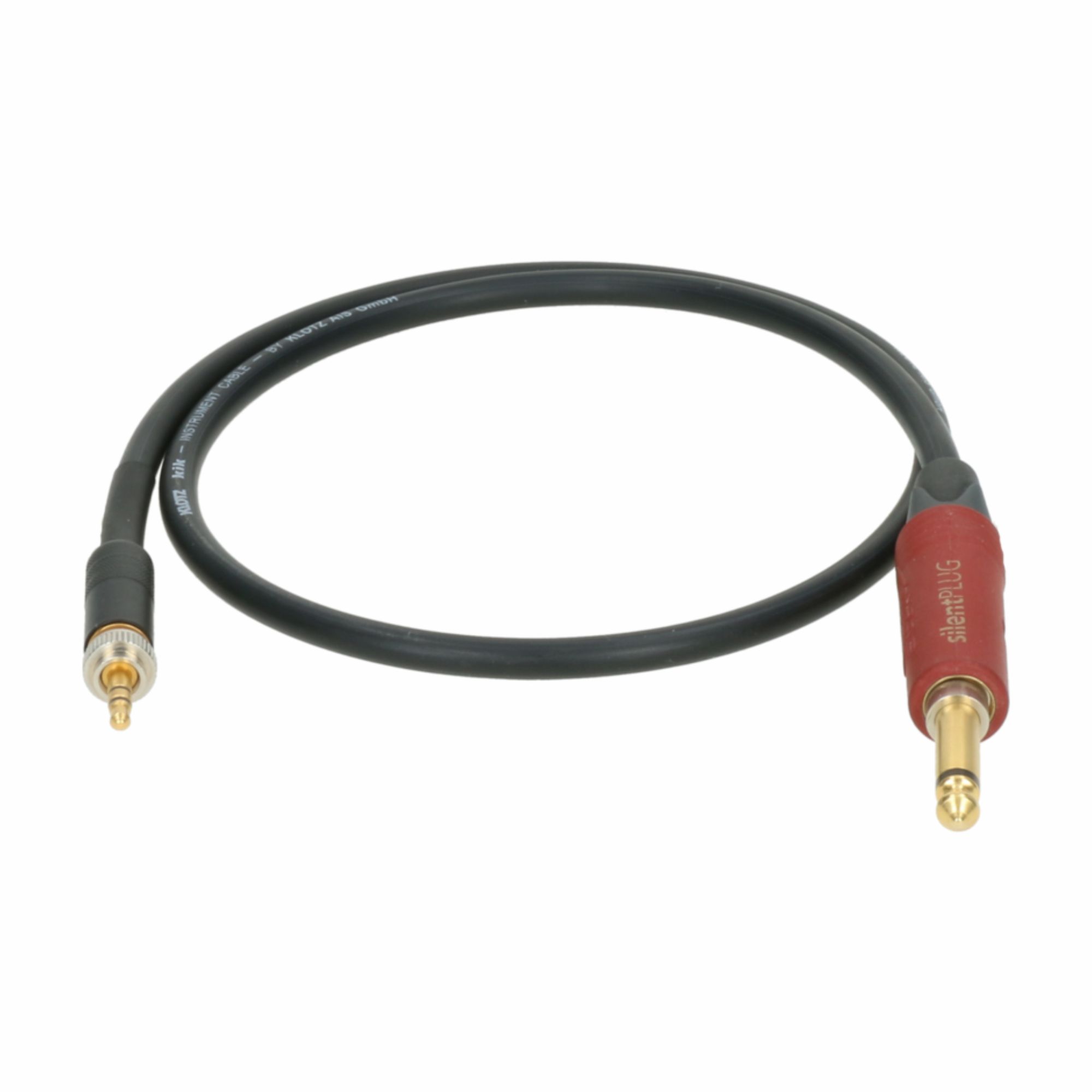 Klotz SEW-CI1SLP - premium instrument cable Sennheise zsebadókhoz, 3-pin menetes mini jack - mono 6,35 Neutrik silent jack, gold-plated