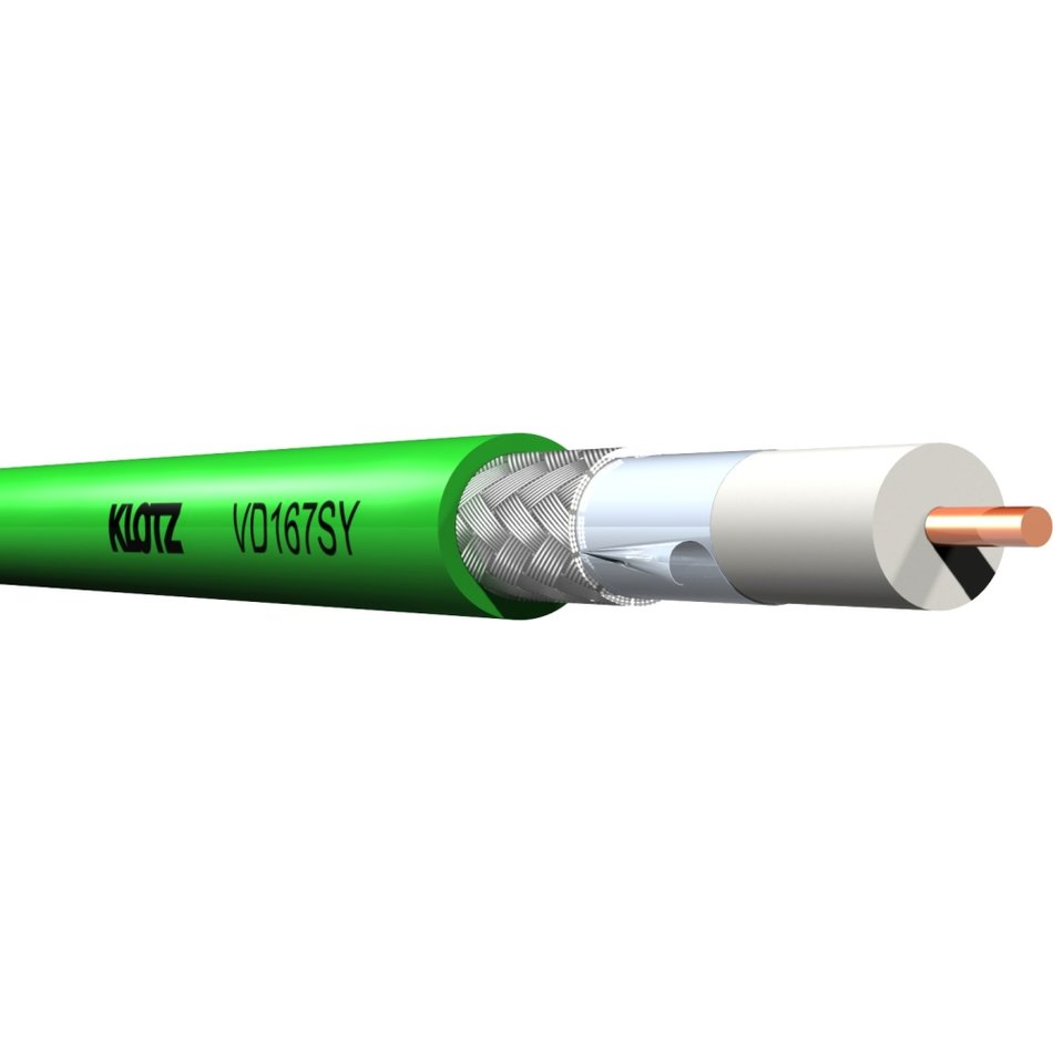 Klotz VD167SY - V16/72H digital coaxial video cable, UHD/12GSDI, 1.6/7.2 AF, custom length per metre