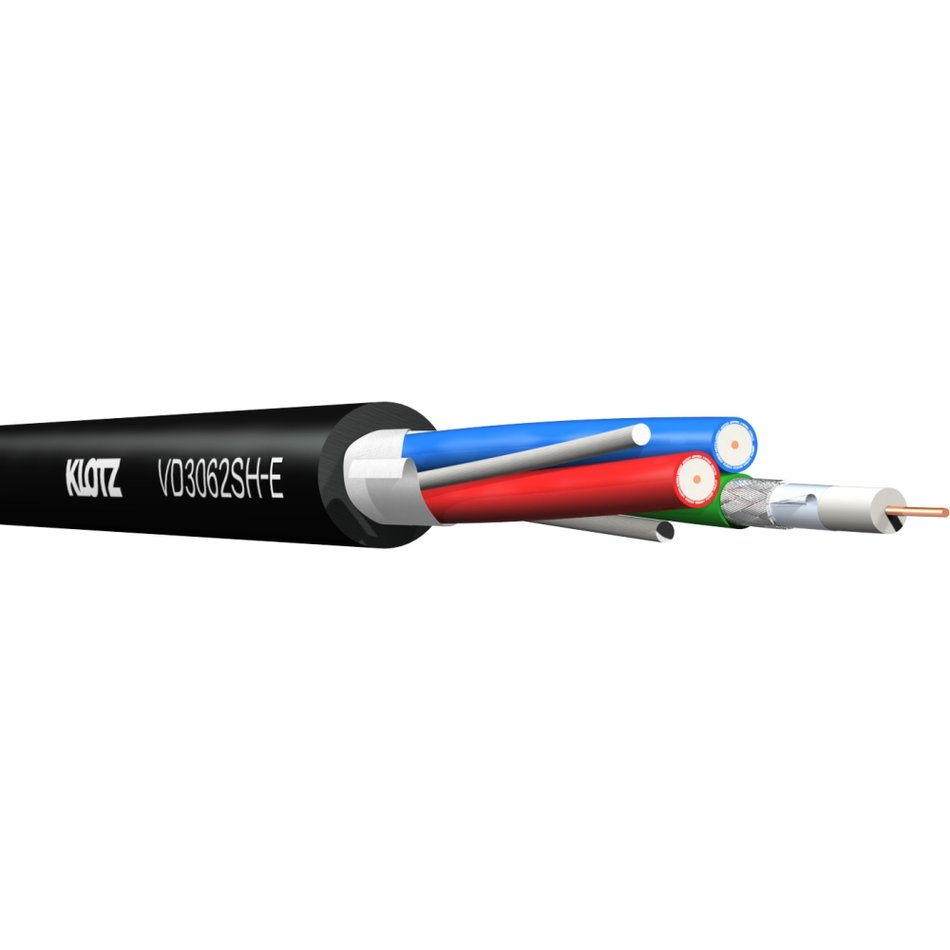 Klotz VD3062SH-E - 3 x V06/28H digital coaxial video cable, UHD/12GSDI, 0.6/2.8AF, custom length per metre