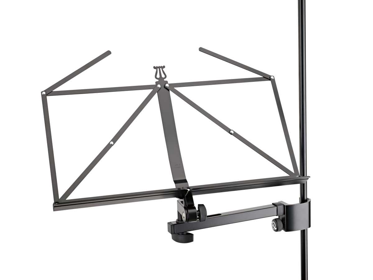 König & Meyer 11505 - music stand, on stand mountable folding, max. 30 mm vastag anyagra csatlakoztatható