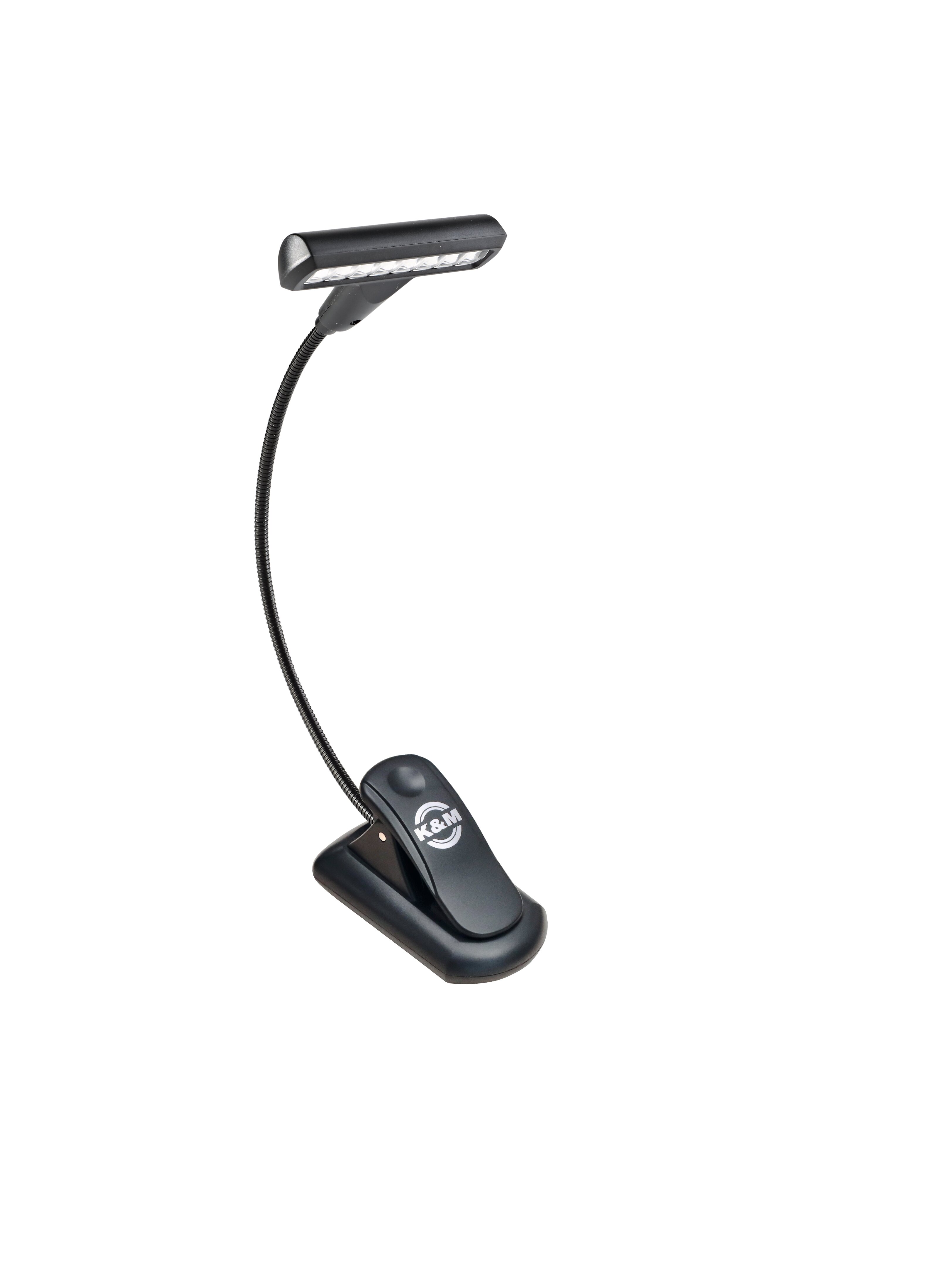 König & Meyer 12264 - music stand light - T-model Flex Light 1x8 LED (4200 lux), clip-on, 3,7 V/1000 mAh kapacitású Li-Ion akkumulátorral