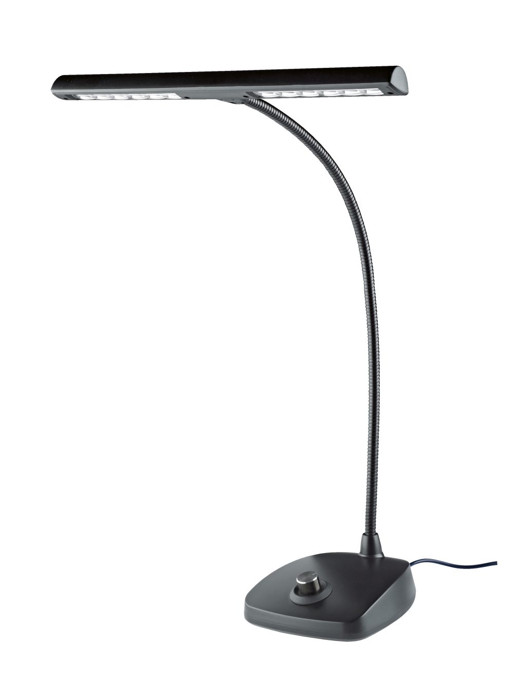 König & Meyer 12298 - kottalámpa, zongoralámpa 12 LED, 2500 lux, 110-240 V AC adapter 3 méter zsinórral, fekete