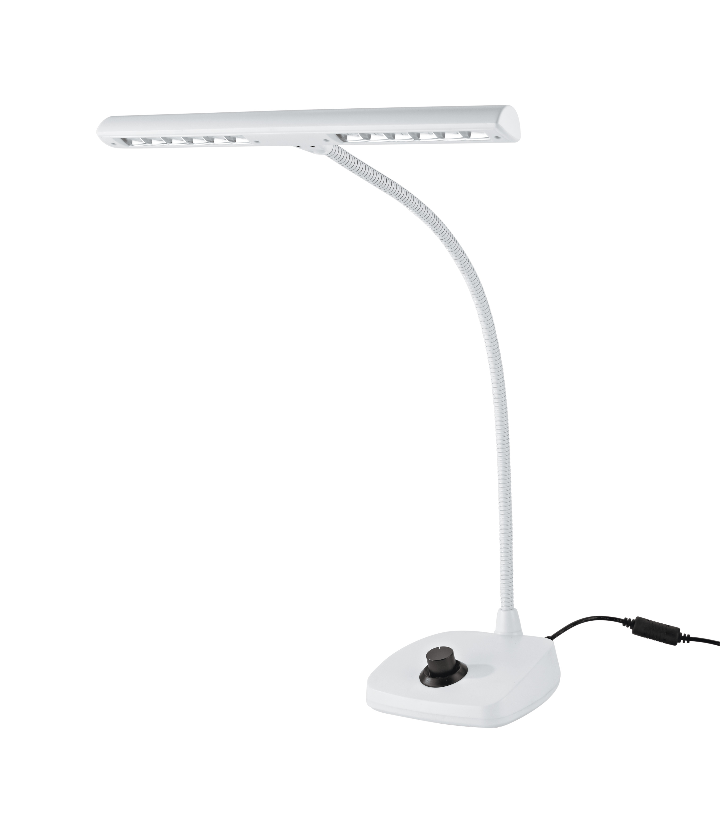 König & Meyer 12298 - kottalámpa, zongoralámpa 12 LED, 2500 lux, 110-240 V AC adapter 3 méter zsinórral, fehér