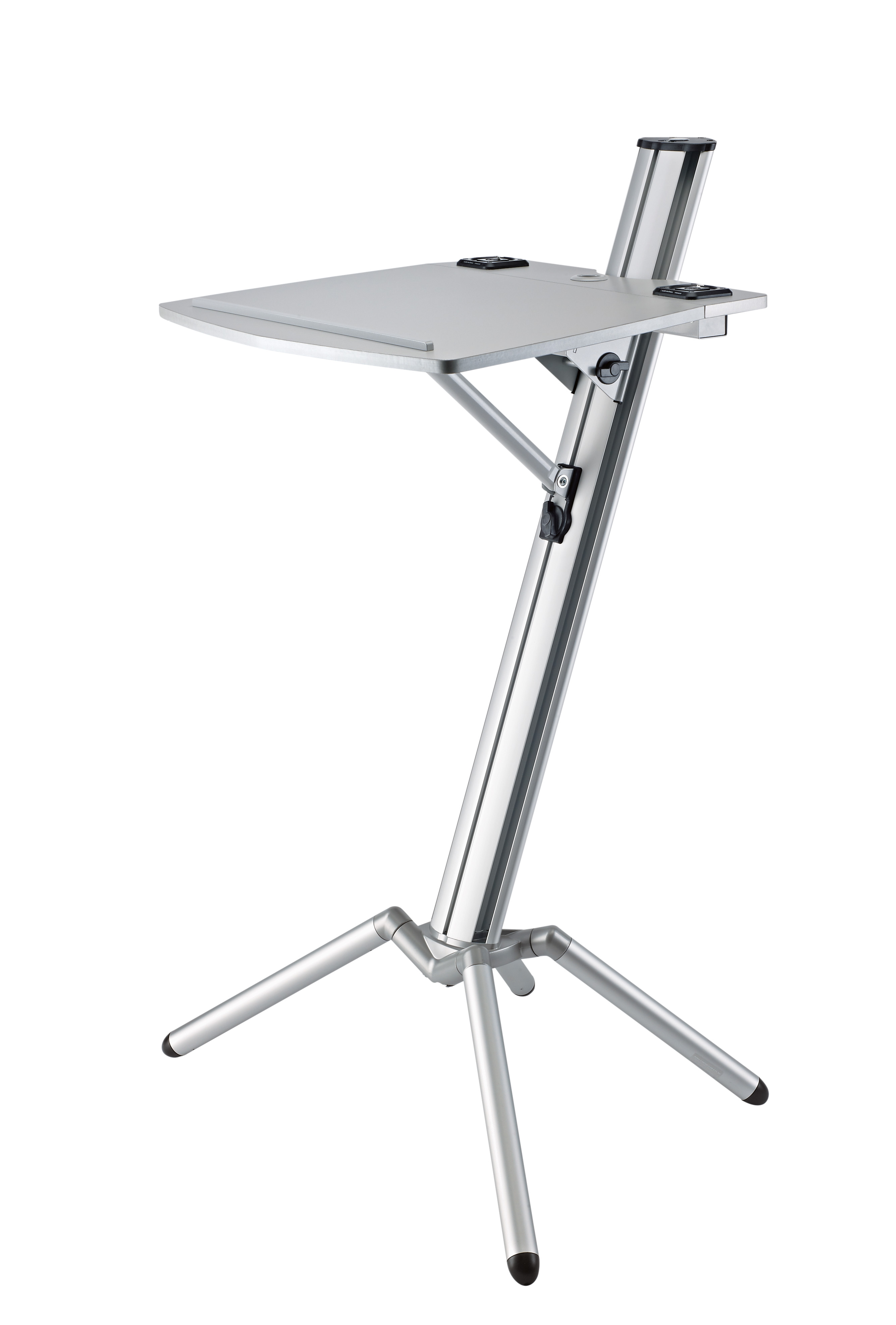 König & Meyer 12386 - Ovation Pro előadói pulpitus 2 for microphone előkészített, elegáns szónoki pult, extrudált alumíniumból, ezült