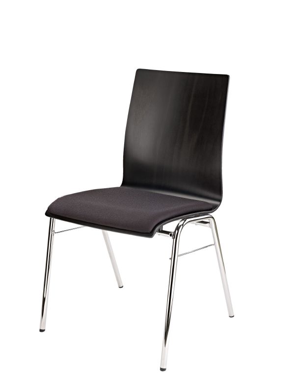 König & Meyer 13415 - zenekari chair / bench egymásra rakható, chrome lábakkal, black bükk ülőlappal, párnázott