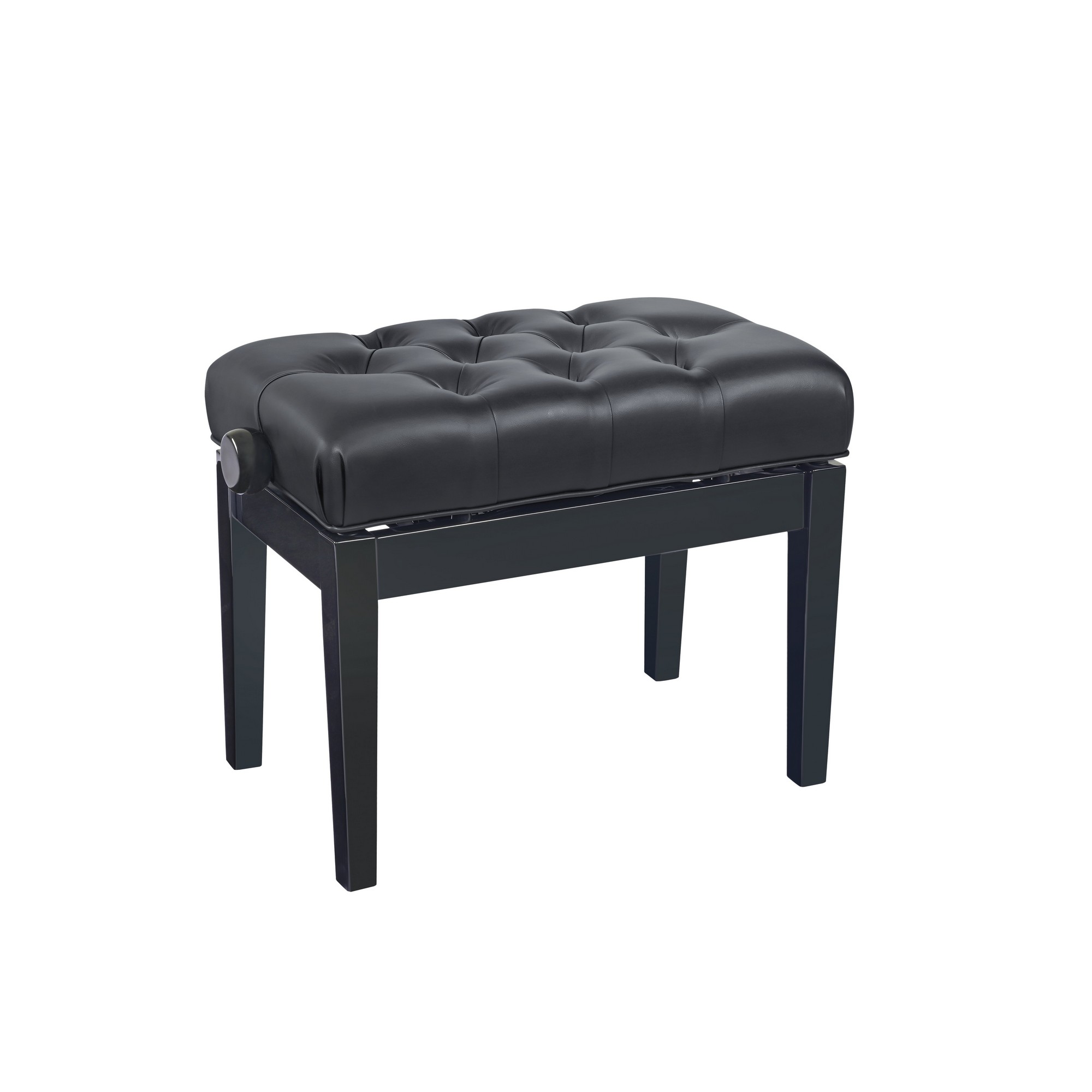 König & Meyer 13963 - piano bench, gázrugós, magasfényű black felülettel, black synthetic leather upholstered