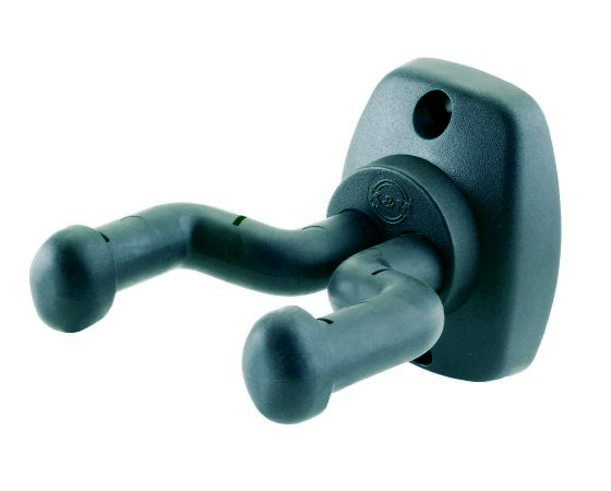 König & Meyer 16250 - guitar holder, wall-mount gumival burkolt tartóelemmel, black