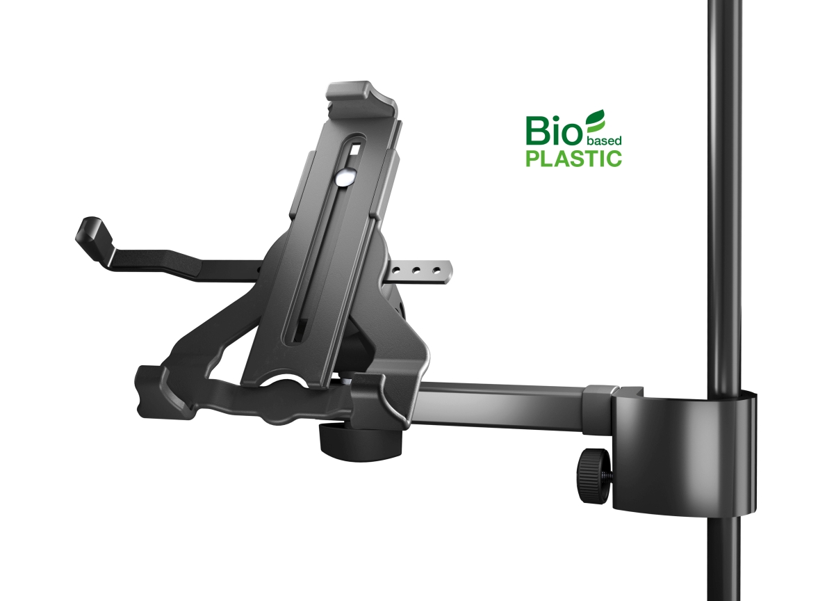 König & Meyer 19743 - universal tablet PC holder / bracket "Biobased" stand oszlopára mountable, bio-alapú műanyagból
