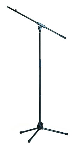 König & Meyer 21070 - microphone stand egyrészes long with boom arm, black