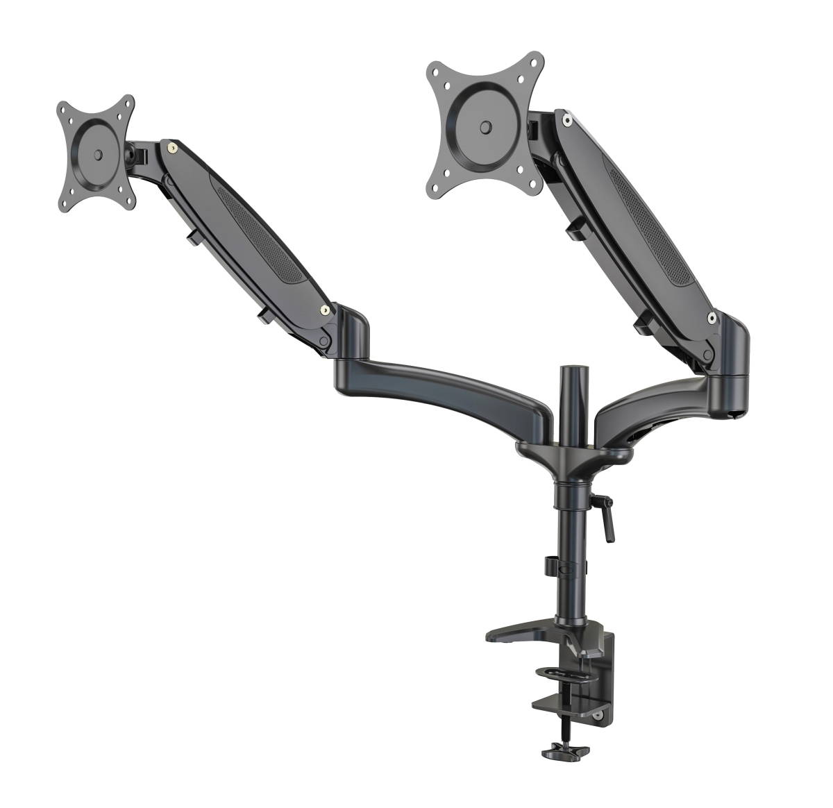König & Meyer 23875 - képernyő/monitor állvány dupla, asztalra szerelhető, maximum 32"-os méretig, fekete