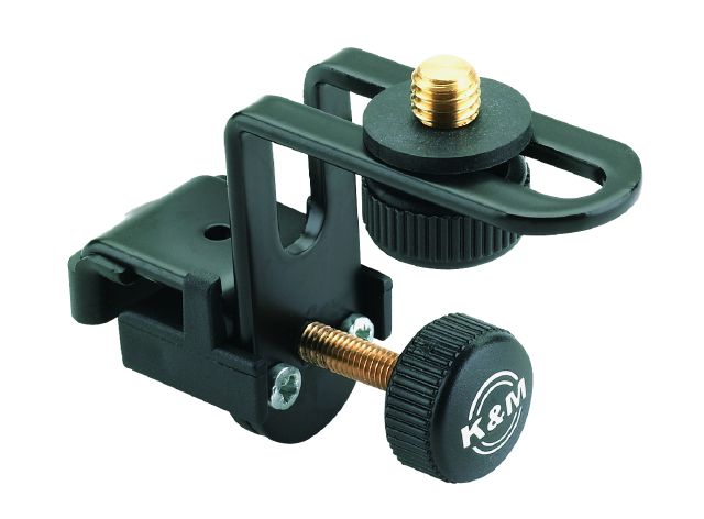 König & Meyer 24030 - microphone holder dobra 3/8'' with screw, easily kezelhető, zaj elnyelő rubber betéttel, black