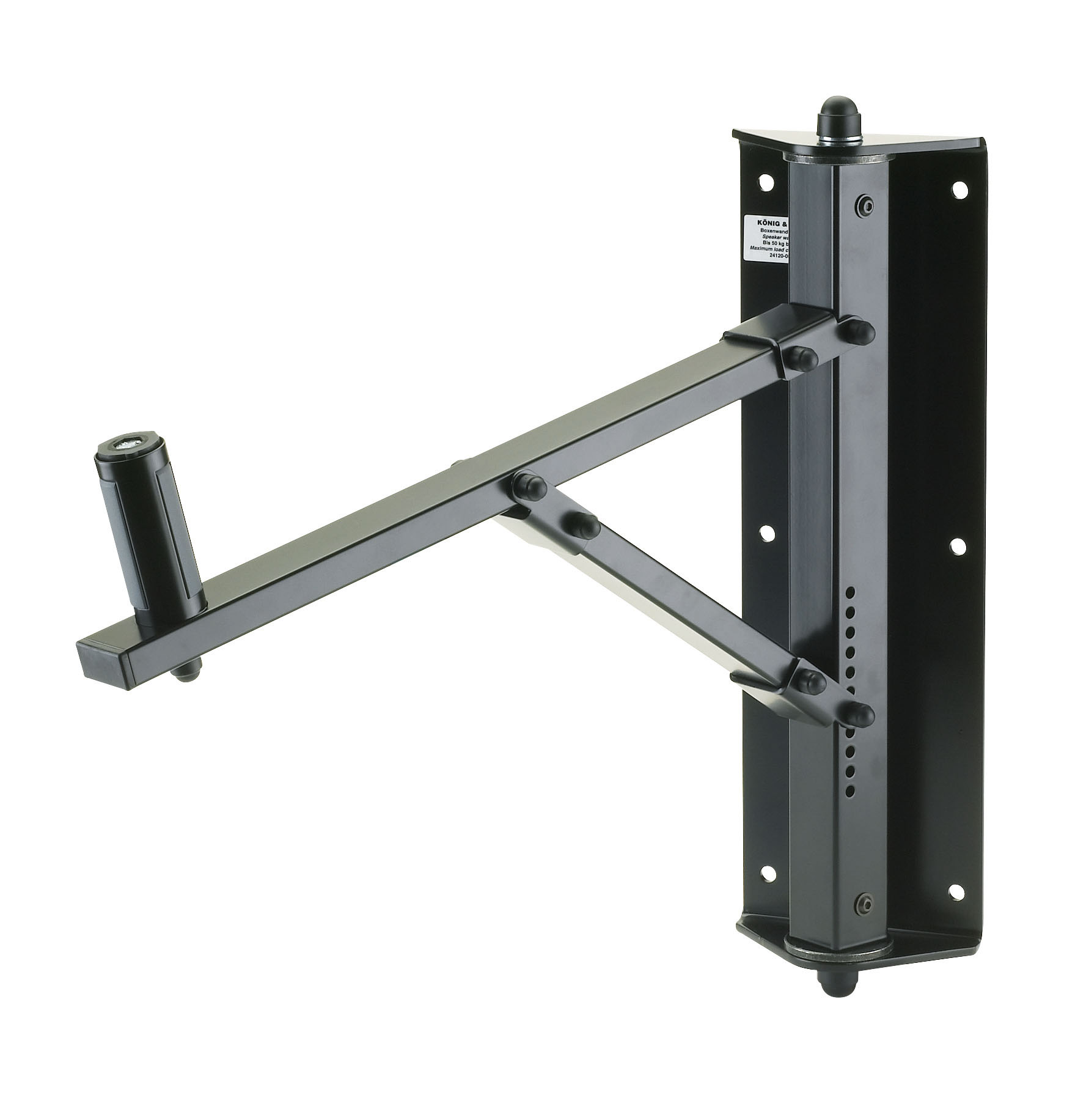 König & Meyer 24120 - wall-mount speaker mount, minden irányba rotatable, tiltable csuklóval, 50 kg terhelhetőség, black