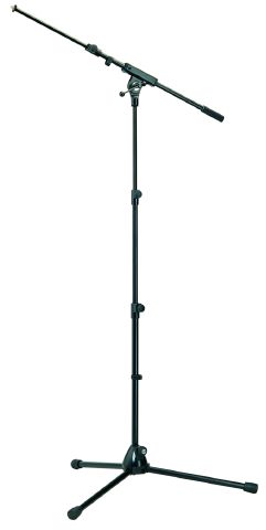König & Meyer 252 - microphone stand kis dual with boom arm - extra kicsire folding tripla telescopic oszloppal, black