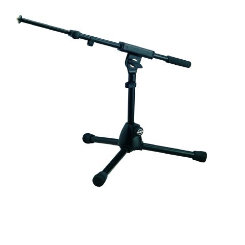 König & Meyer 25950 - microphone stand "Rien" lábdobhoz - low,short folding lábbakkal, dual with boom arm, black