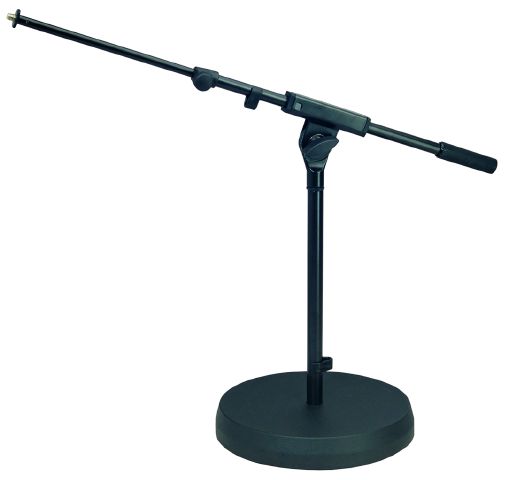 König & Meyer 25960 - microphone stand low - kör alappal, built-in zajszürő gumival, telescopic karral, black
