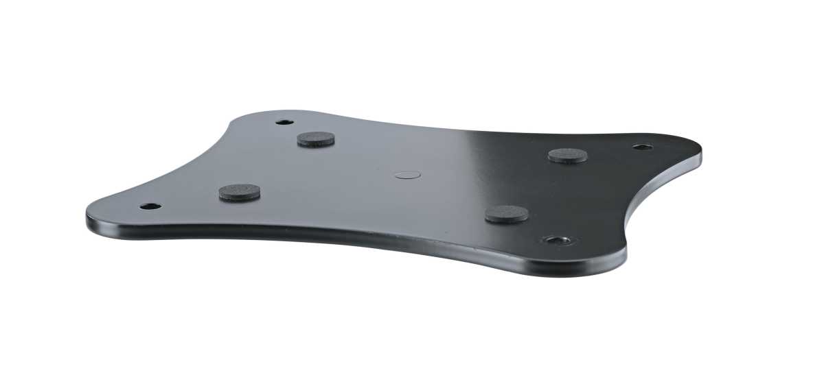 König & Meyer 26748 - tálca monitorállványra - 170x150 mm, 3/8"-os vagy 5/8"-os menetben végződő állványokhoz, fekete