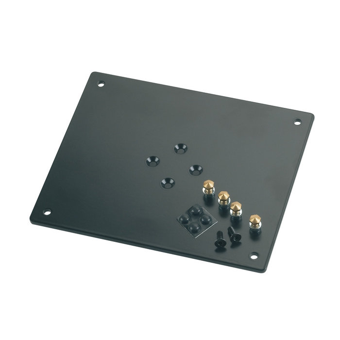König & Meyer 26792 - tálca monitorállványra - 240 x 200 mm, 35 mm átmérőjű állványokhoz, fekete