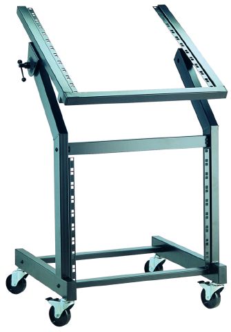 König & Meyer 42020 - rack kocsi - 19'' alul 9U a pulton 12U hely, 2 forgó + 2 lockable castor, black