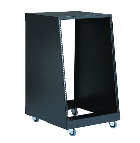 König & Meyer 48260 - rack keret - 19'' 16 U/561-425 mm, rack sín elöl-hátul, 4 x kerék, fekete