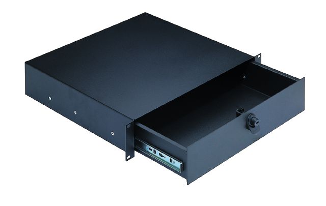 König & Meyer 49122 - rack drawer - 19'' 2 U/390 mm, lockable, black