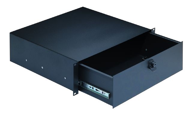 König & Meyer 49123 - rack drawer - 19'' 3 U/390 mm, lockable, black