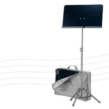 König & Meyer 37884 - music stand - teli pulttal, telescopic oszloppal, hordtáskával, black