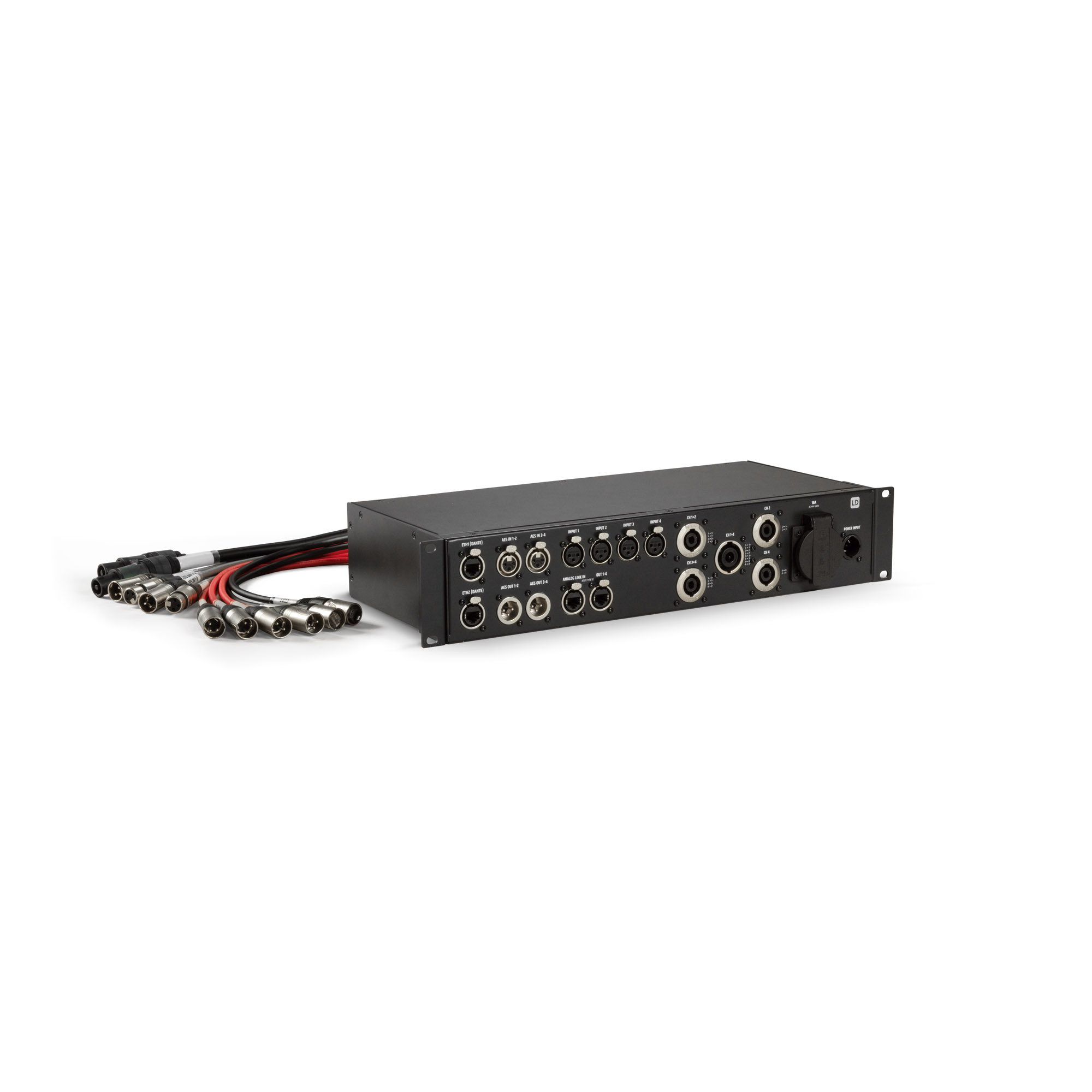 LD Systems ADA SPP - patch panel ADA 12 K4-hez or ADA 8 K4-hez, 2U, 19", előlapi I/O