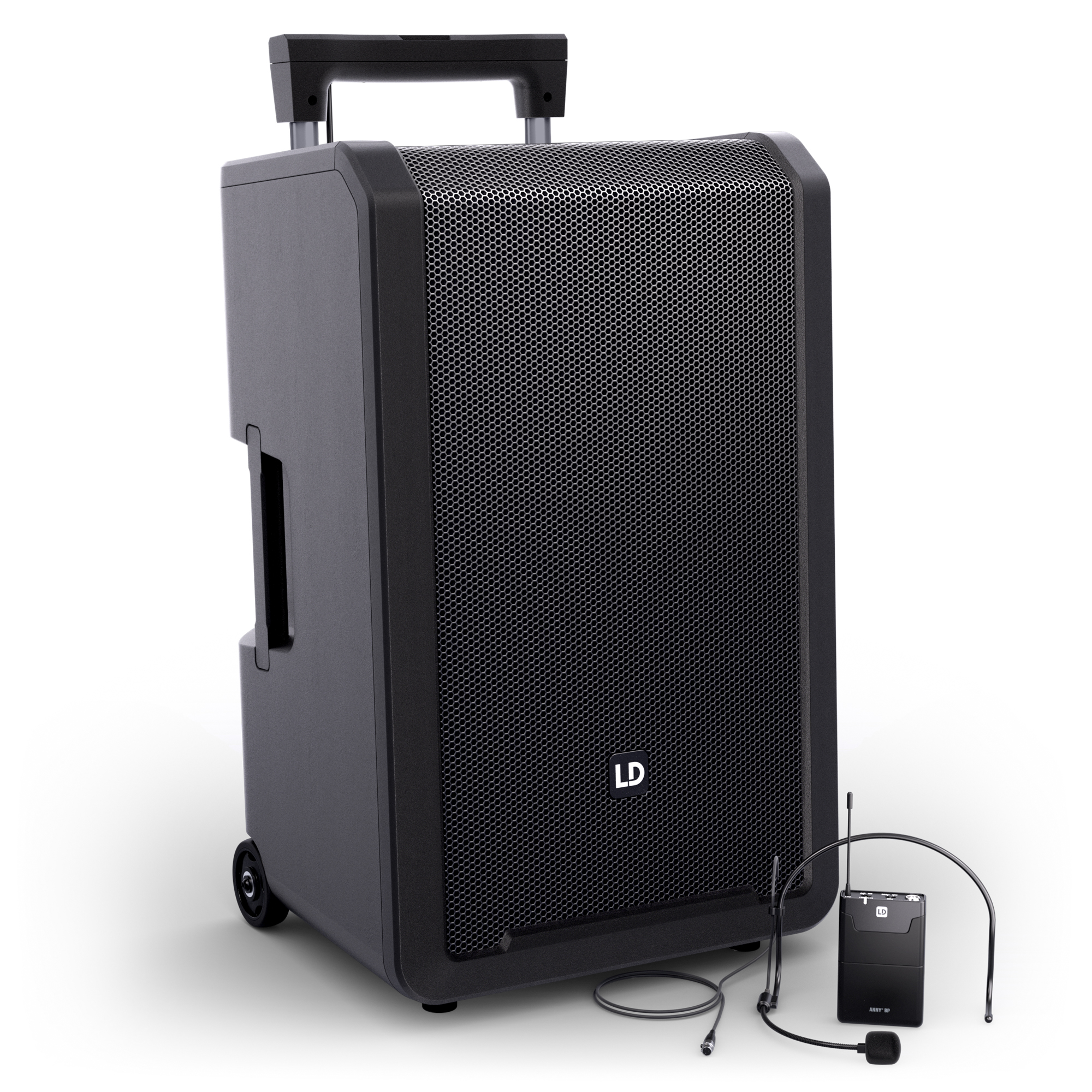 LD Systems ANNY® 12 BPH B5 - ANNY® 12", portable, battery-powered Bluetooth® PA rendszer with mixer and 1x headset mikrofonnal - 584-608 MHz