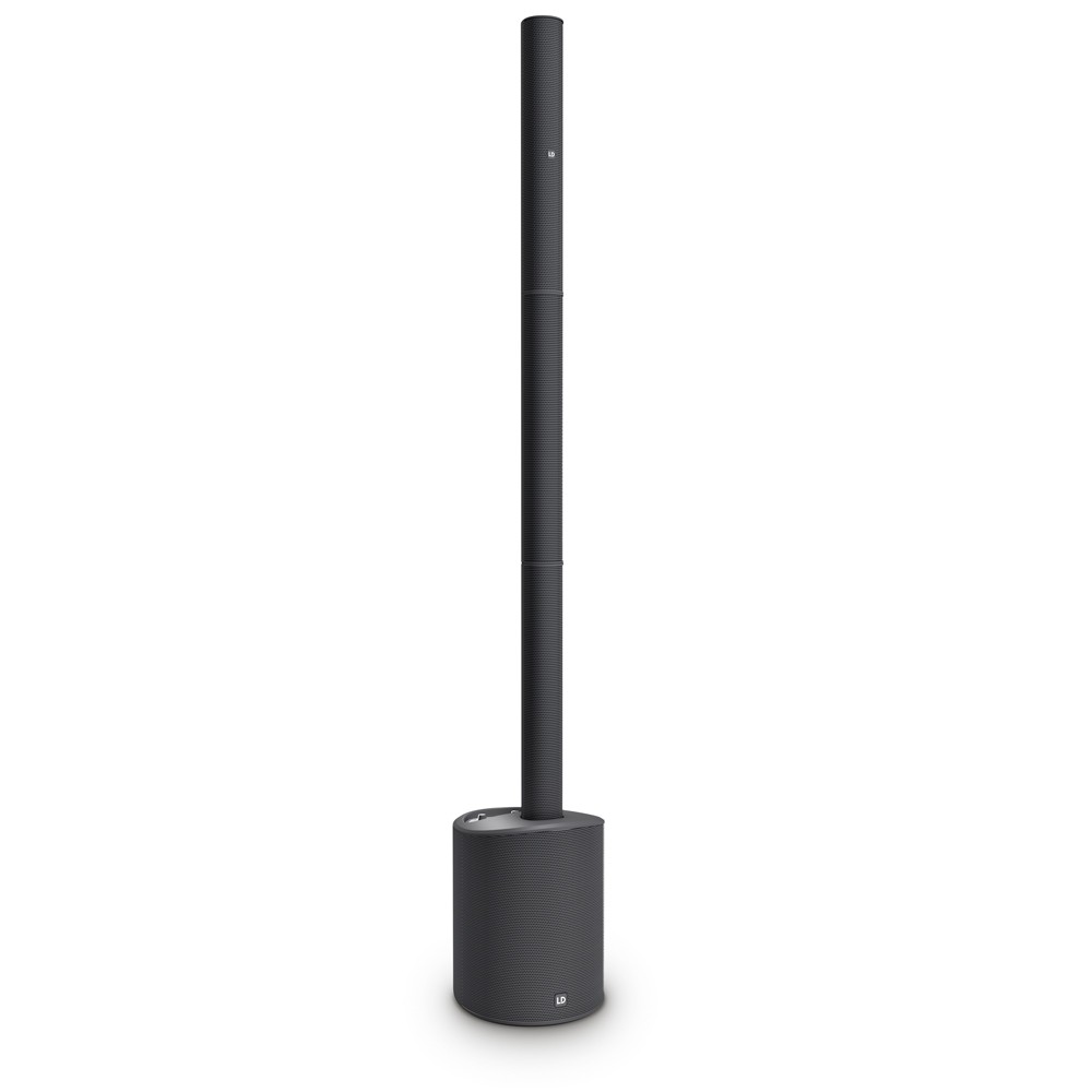 LD Systems MAUI 5 GO 100 - kompakt akkumulátorról működő aktív PA torony rendszer, beépített keverő és Bluetooth, fekete