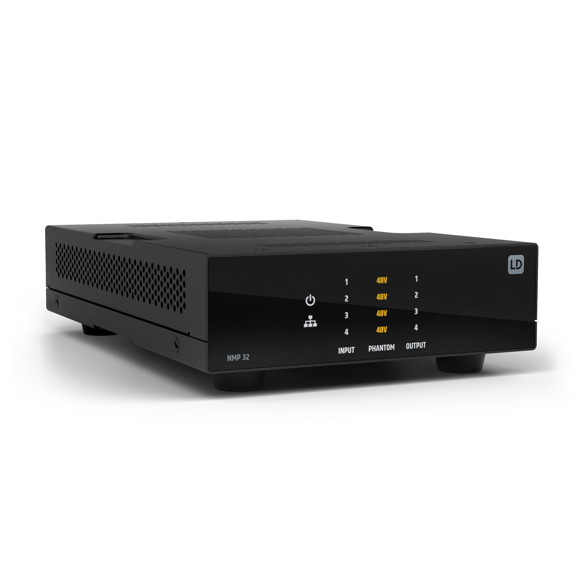 LD Systems NMP 32 - DSP mátrix 32x32 | 4 analog I/O and 28x28 AES67 network / mains audiocsatorna