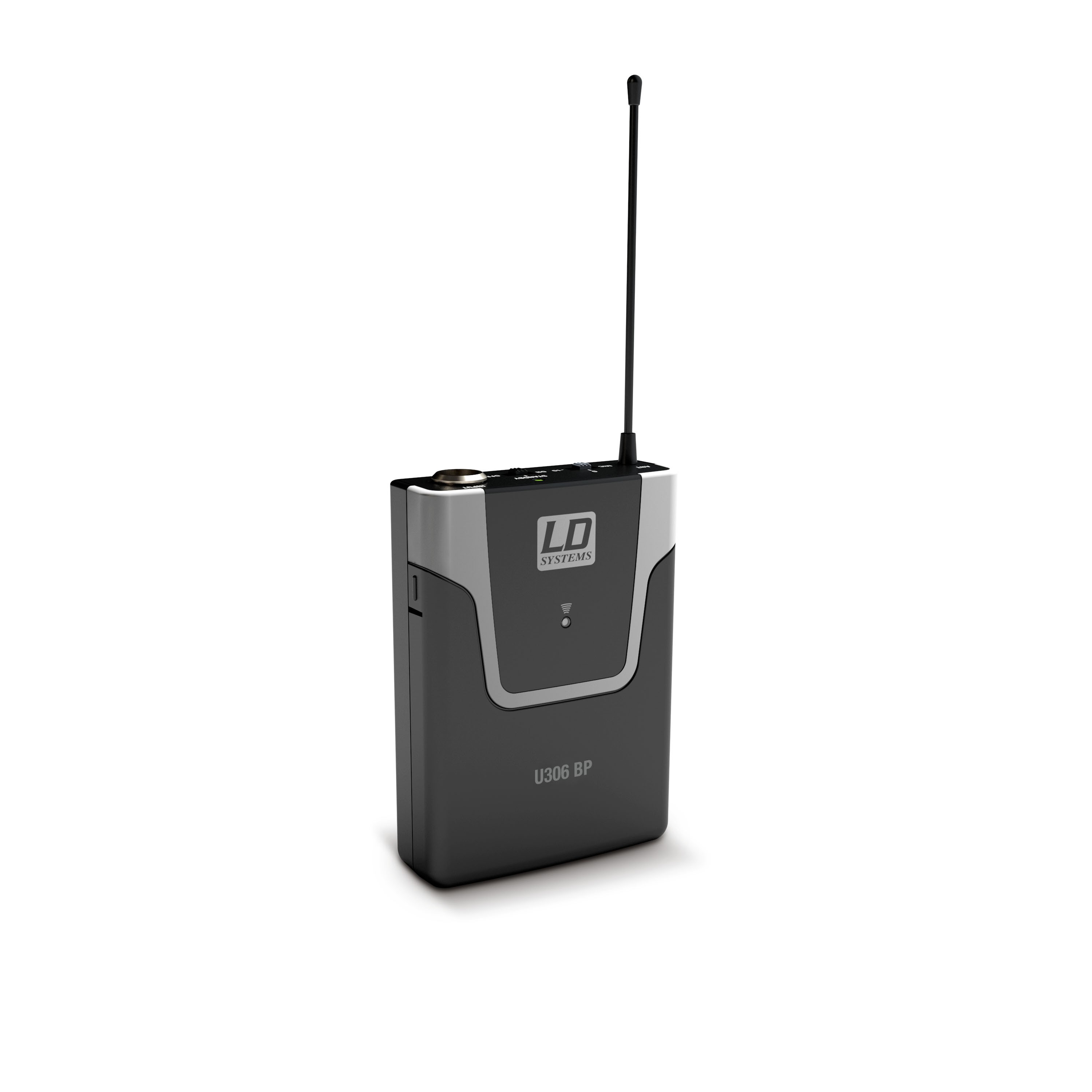 LD Systems U306 BP - csíptetős mikrofon adó az U306R vevőkhöz, infravörös szinkronizálás, 655-679 MHz