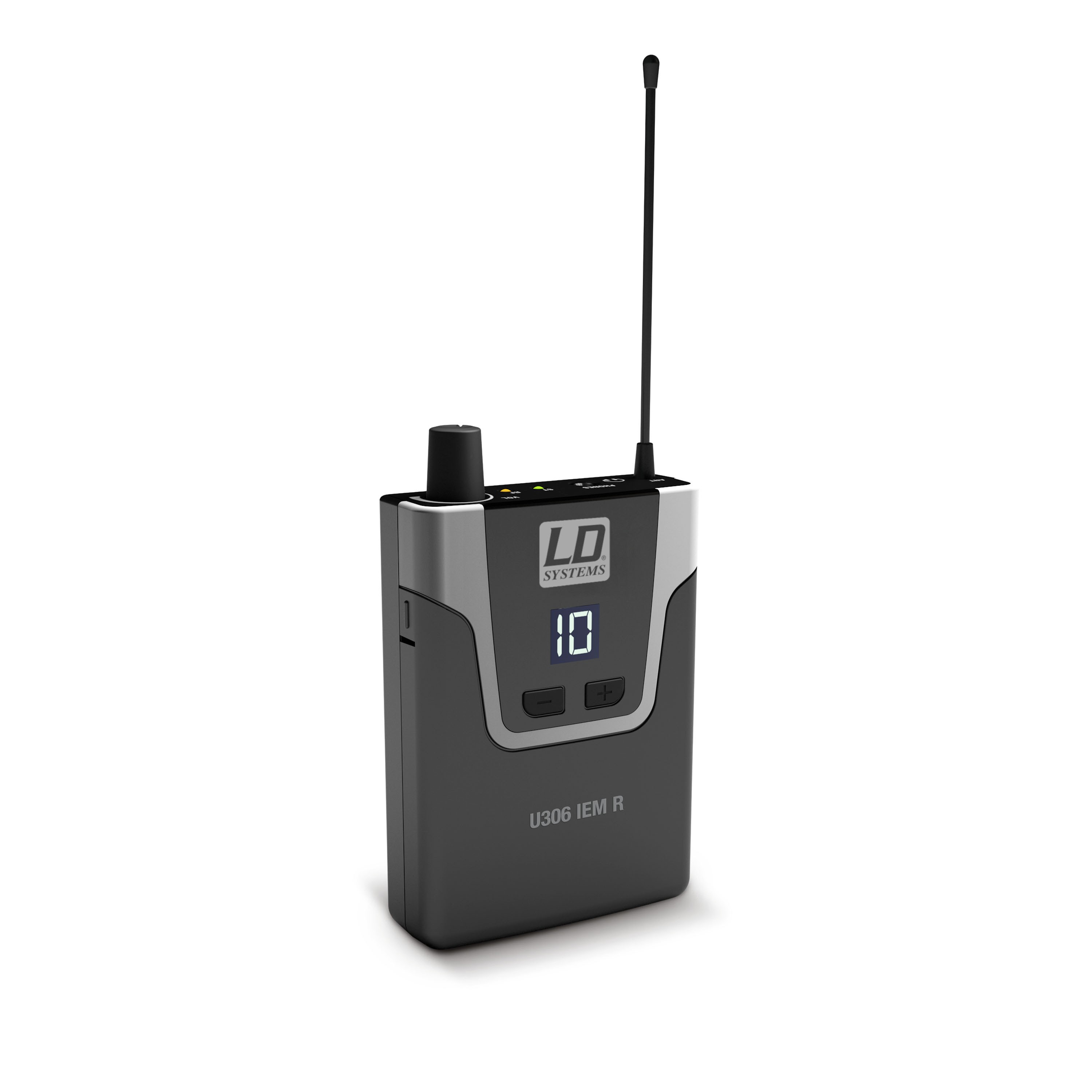 LD Systems U306 IEM R - In-Ear fülmonitor vevő 12 sáv, monó/sztereó üzemmód, 655 -679 MHz