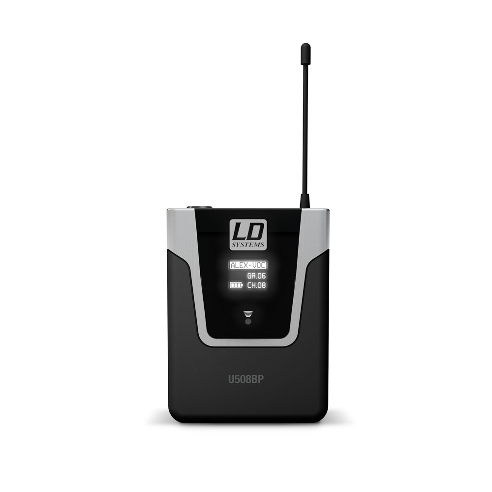 LD Systems U505 BP - csíptetős mikrofon adó az U505R és U505R2 vevőkhöz, 584-608 MHz