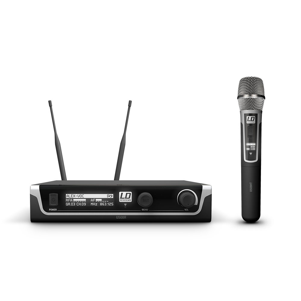LD Systems U508 HHC - diversity microphone kit condenser capsule handheld with transmitter, 823-832 and 863-865 MHz