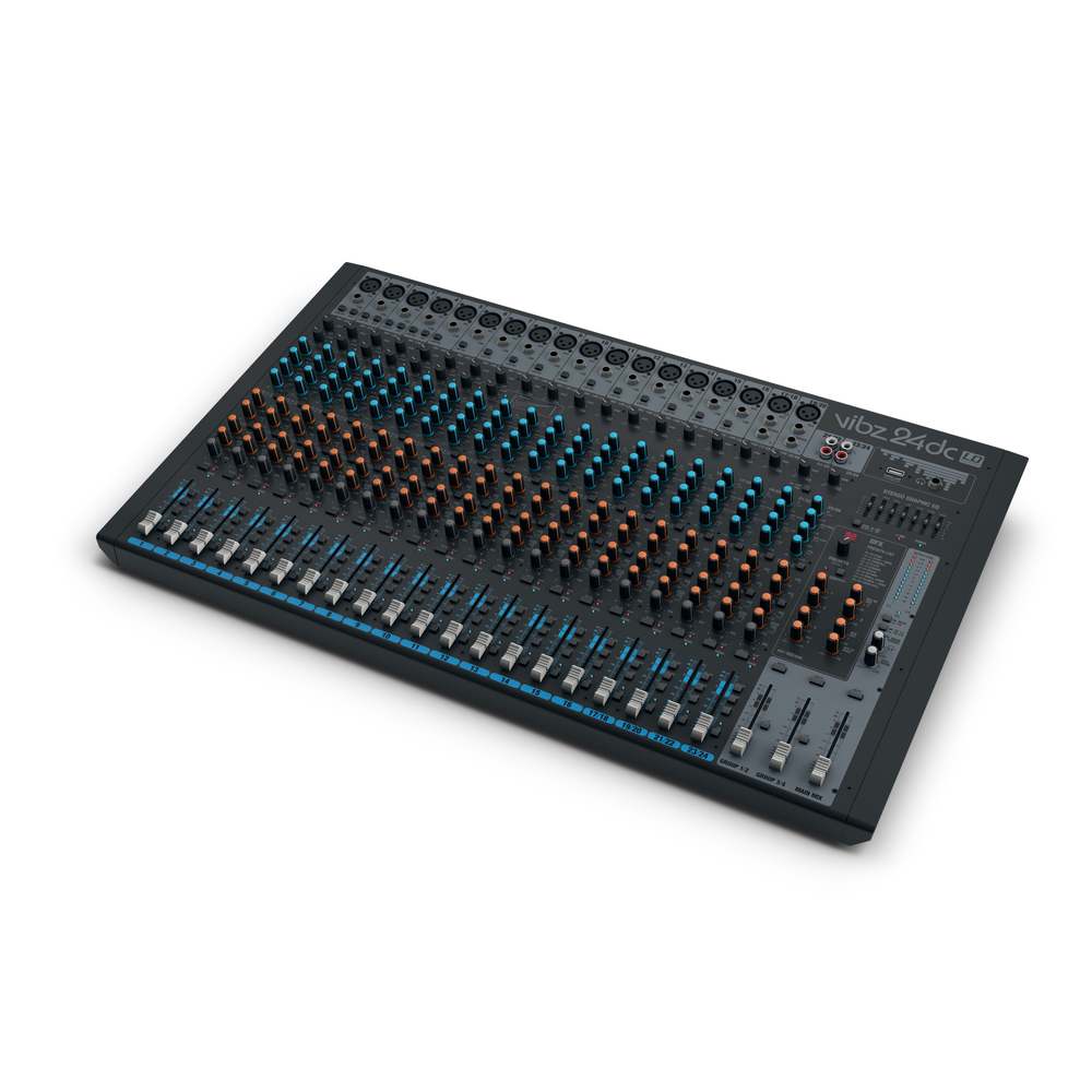 LD Systems VIBZ 24 DC - keverő 24 csatornás, kompresszorral, effektprocesszorral